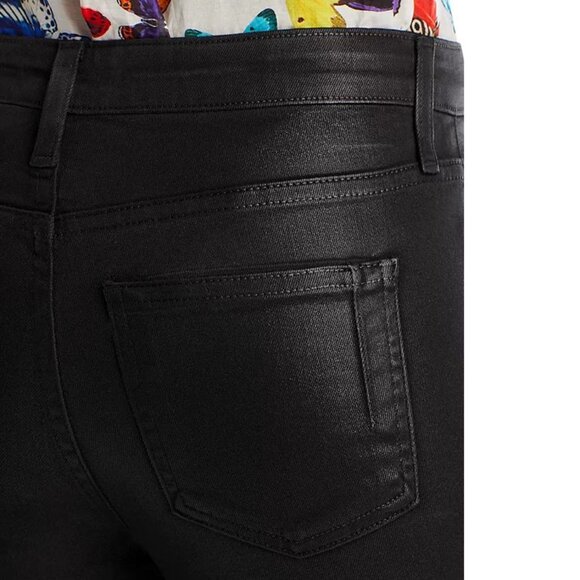Derek Lamb 10 Crosby Lucia High Rise Split Hem JEANS 24 Coated Black NEW $285 - Picture 5 of 14